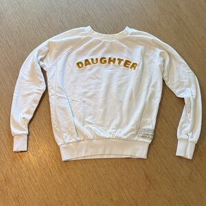 Jungmaven White Sweatshirt with Gold Lettering